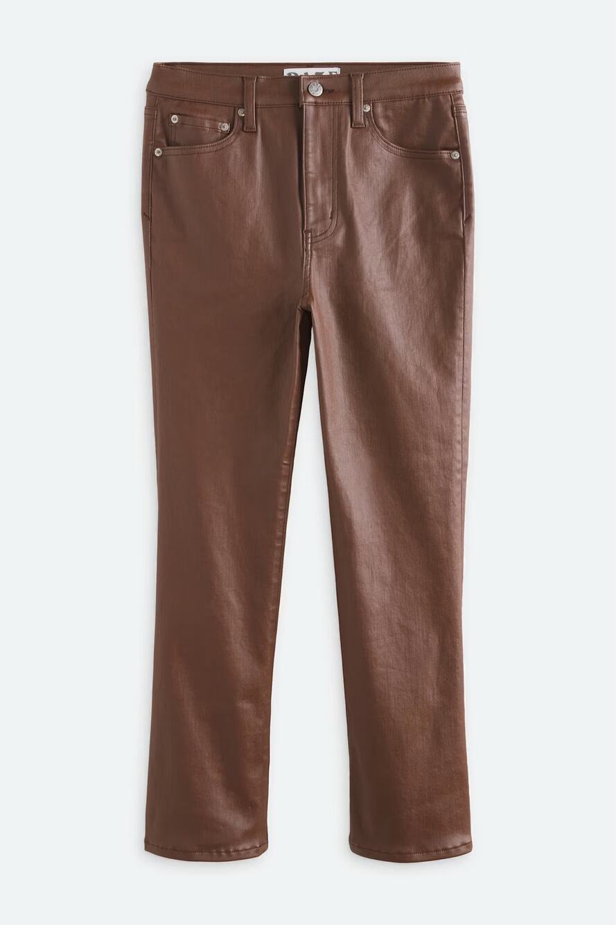 Urban Outfitters Daze Shy Girl High-
Waisted Cropped Flare Jean Coated Espresso